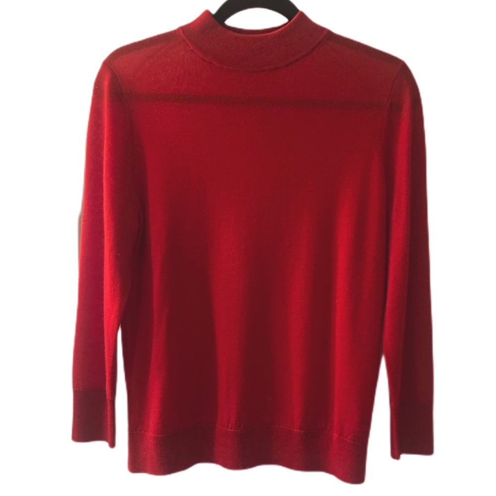 Moth by Anthropologie Red Wool Mock Neck Sweater M